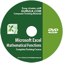 Microsoft Excel Mathematical Functions Complete Training Course DVD in Sinhala