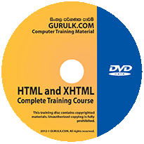 HTML4 Web Programming Complete Training DVD Course in Sinhala
